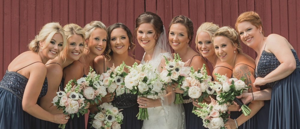Shannon and Bouquets Blush Navy Ivory Wedding