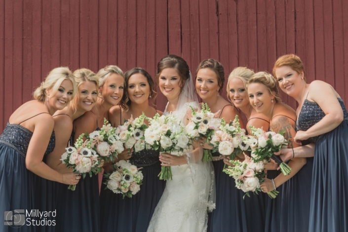 Shannon and Bouquets Blush Navy Ivory Wedding