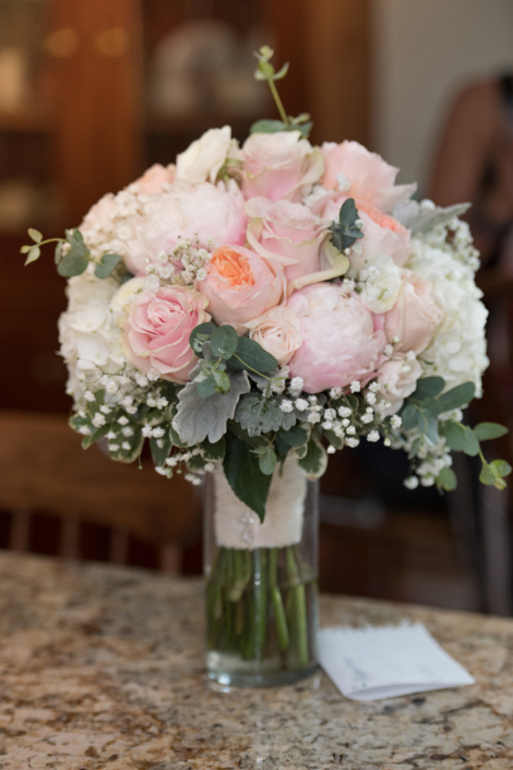 Brides Bouquet Blush Peonies Blush Garden Roses Hydrangea