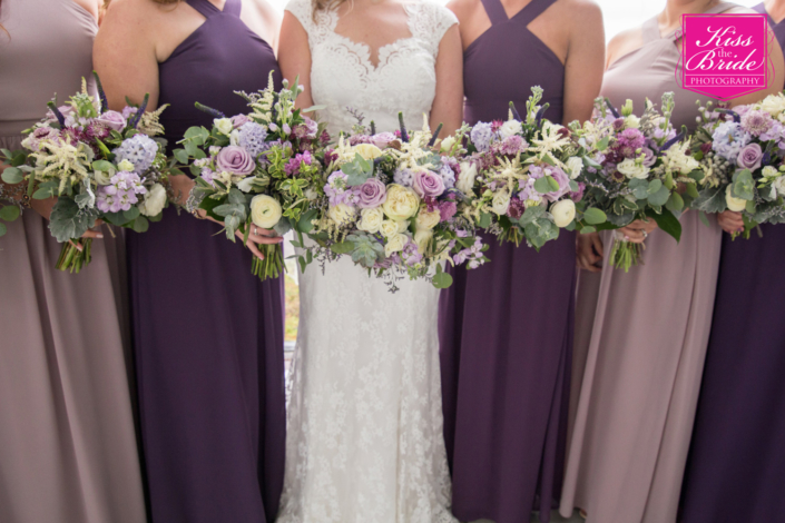 Bridesmaids in Blue and Grey and Christine Wedding Floral