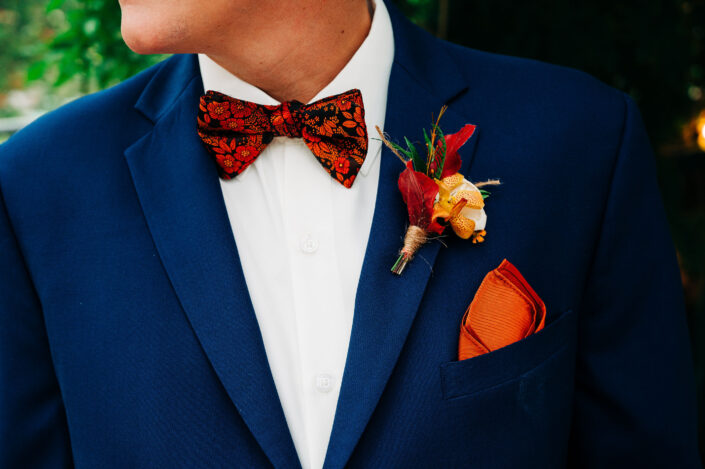 Groom Wearing With Dried Flower Boutonniere