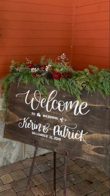 Kerin and Patrick wedding welcome board